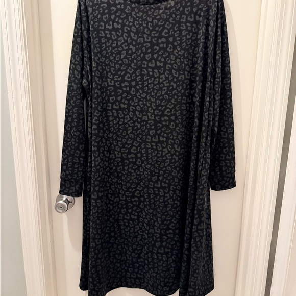 LuLaRoe “Emily” Black Animal Print Long Sleeve Dress - Picture 2 of 5